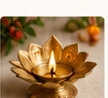 Brass Lotus Diya (Decorative)