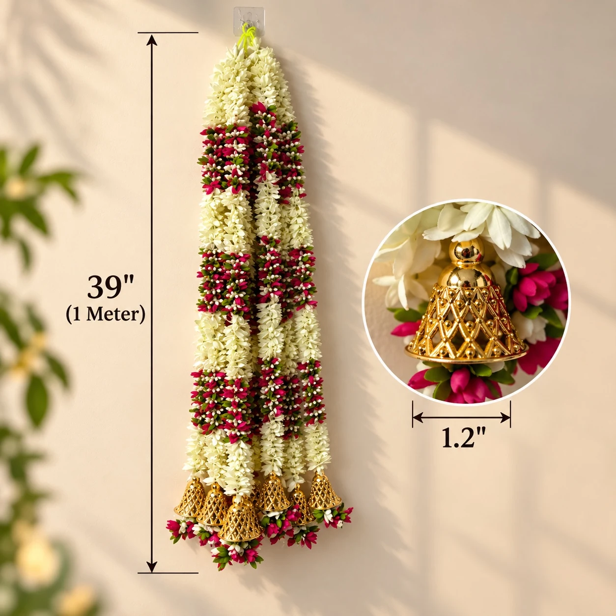 Dimension reference for floral hanging