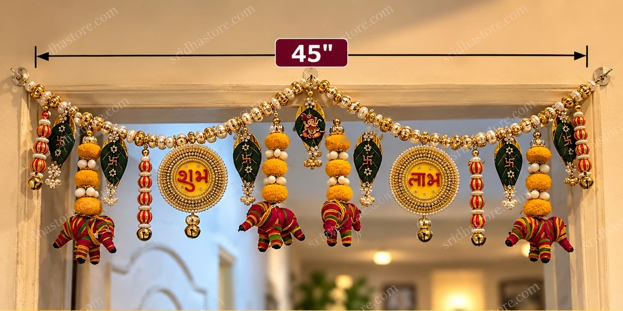 Top beaded toran and hangings